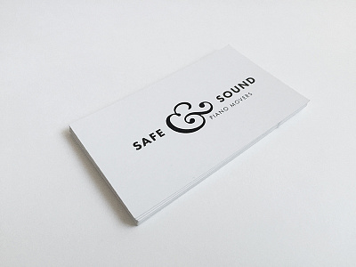 Safe & Sound business cards clean minimal piano safe sound white