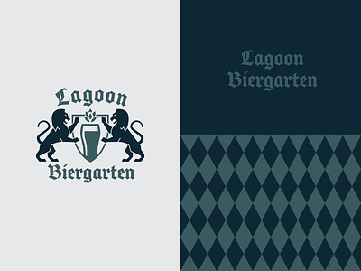 Biergarten Brand beer branding design lion logo pattern restaraunt typogaphy