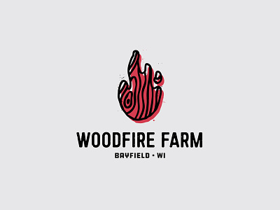 Woodfire Farm Logo branding farm fire flame logo wisconsin wood