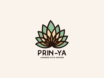 Prin-Ya Japanese Custard branding custard flower japanese logo