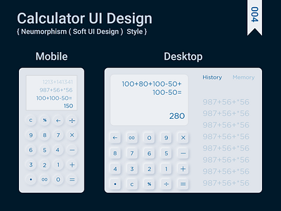 Calculator UI Design { Neumorphism ( Soft UI Design ) Style } branding calculator graphic design india mobile app soft ui ui uidesign uidesigner uidesignpatterns uitrend uiux ux designer ux trends uxdesign uxui