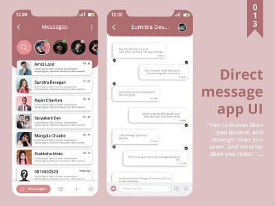 Direct Messaging UI Screen For App