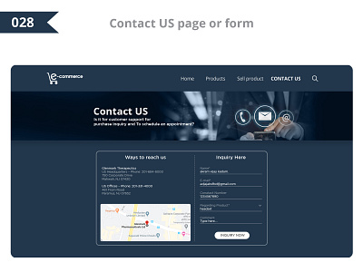 Contact US Page UI design