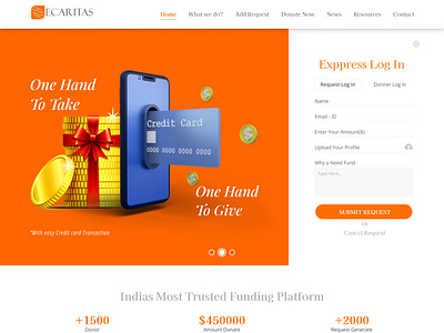 Ecaritas Crowdfunding platform Homepage Design
