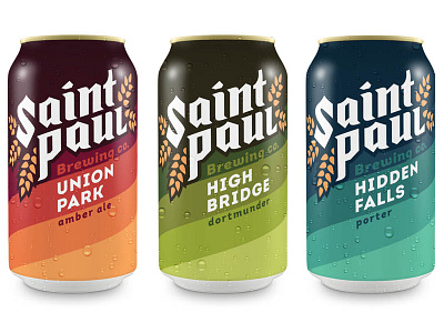 Saint Paul Brewing Co. can design ale beer branding brewing can design green logo paul red saint teal
