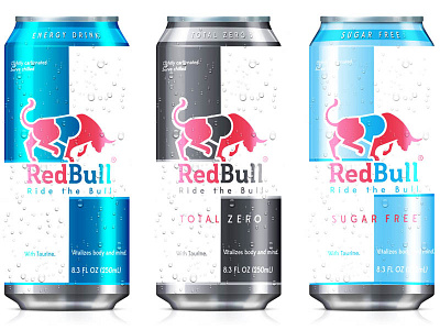 RedBull can redesign bull can drink energy logo red redbull