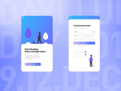 Daily Ui 001 - Sign Up app artwork button clean friendley human ios login minimal sign up ui user experience