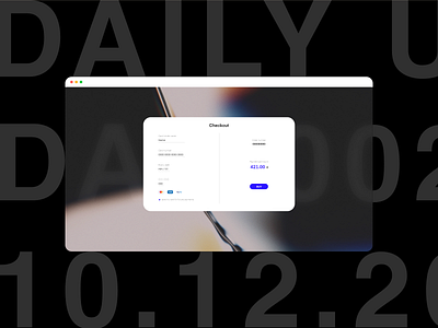 Daily UI 002 - Credit Card Checkout abstract button checkout clean credit card interactive ui ux website
