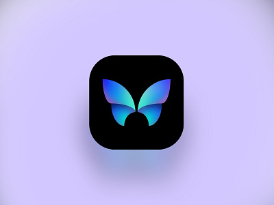 Daily UI 005 - App icon app butterfly button challange daily ui design gradient grid system icon icon design logo logodesign minimal mobile ui