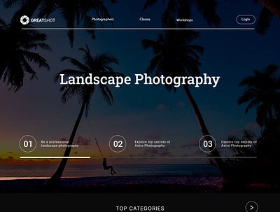 Photography website Design landingpage ui ui ux web design website design