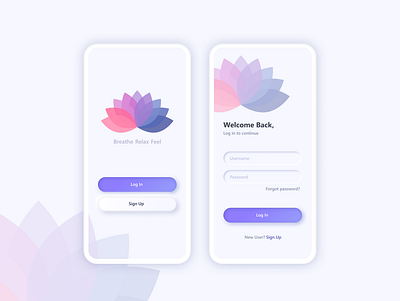 Log in app clean design login mobile sign up ui white