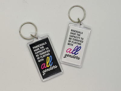 Bisexual and Pansexual Keychains bisexual keychain merchandise pansexual