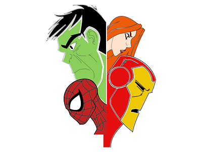 Marvel Avengers avenger black widow character art comics design figma hulk illustration ironman marvel spiderman vector vector art vector artwork