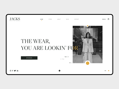 Jacks Wearings clothing brand e-store clothing brand flat minimal minimalism ui ux uidesign uiux ux design web design webdesign website design