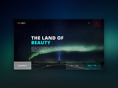 Iceland. The Land of Beauty design flat ui ux web website