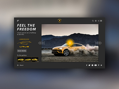 Lamborghini URUS Page Concept design flat ui ux web website