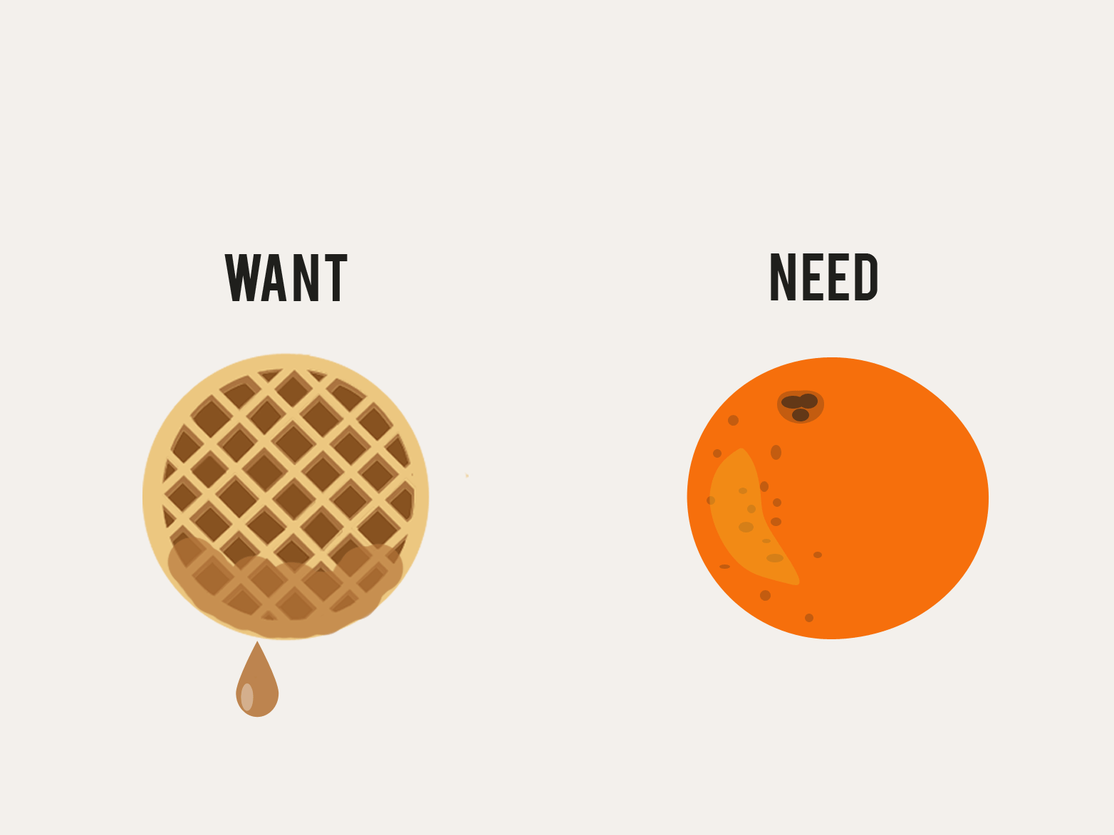 Dilemma design food illustration orange syrup waffle