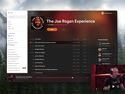 Spotify Podcasts UI joe rogan podcasts spotify