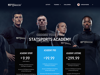 STATSports Pricing Page Concept