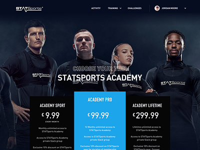 STATSports Pricing Page Concept