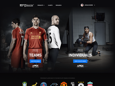 STATSports Homepage Concept ecommerce homepage split journey