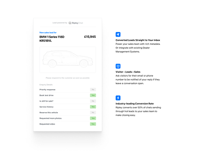 RipleyChat - New Lead Alerts alerts benefits cars email sales