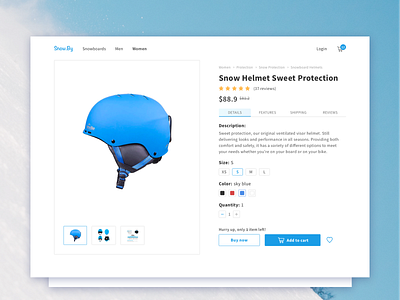 Single product page. Snowboard helmet.