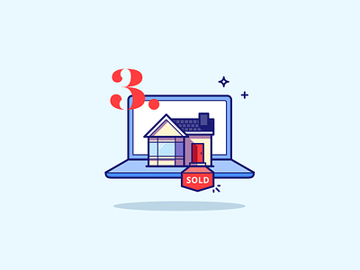 Housing illustration house illustration laptop real estate realty sold