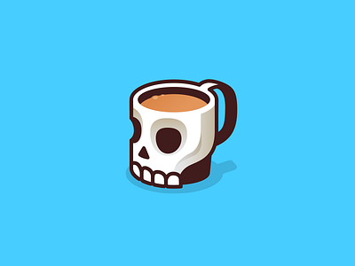 Death before Decaf coffee cup death decaf icon illustration logo mug skull
