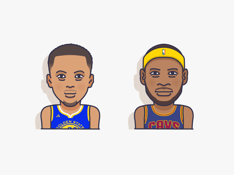 NBA finals lebron james steph curry steph lebron basketball nba icons illustration