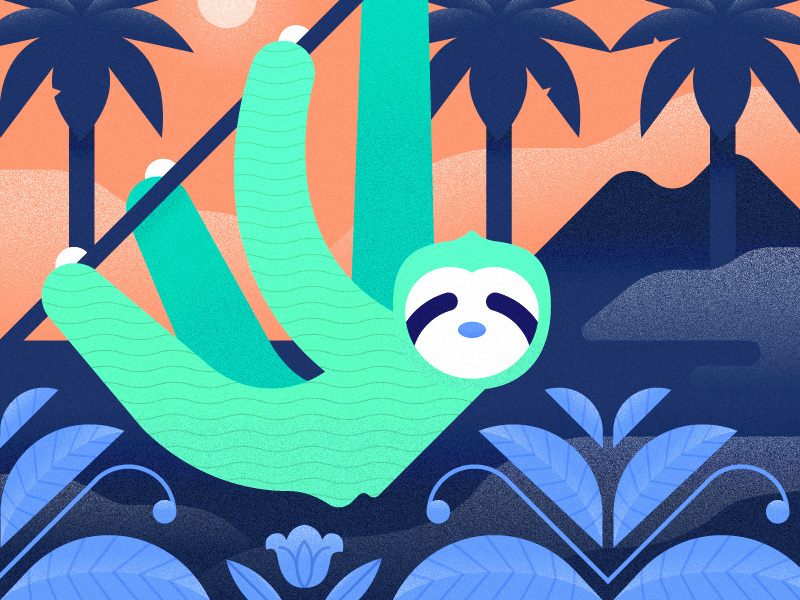 Life in Slo-mo jungle illustration sloth