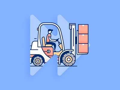 Forklift forklift illustration logistics moving warehouse