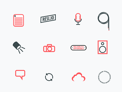 RESI Branded Icons branding design flat icon logo typography vector