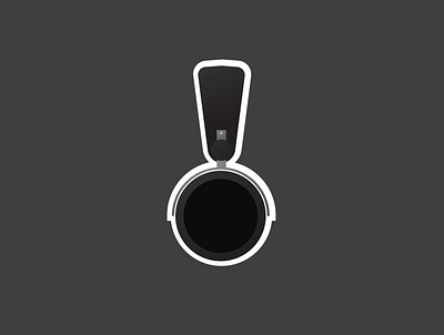 Headphone Sticker design flat icon vector
