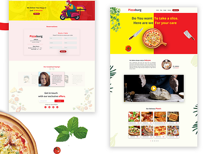 PizzaBurg Landing Page UI Concept Design. pizzaburg pizzaui restaurantui uidesign uxdesign visualdesign webdesign