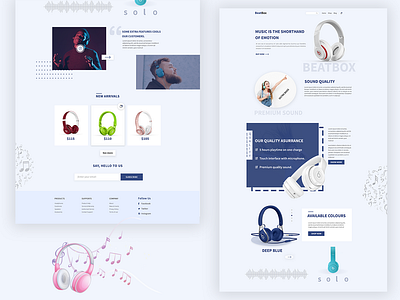BeatBox Product Minimal UI Concept Design. beatbox headphone landing page minimalui productui uidesign uxdesign webdesign