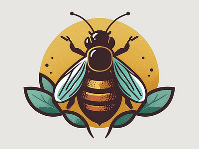 Bee Logo bee branding bumblebee design flower fly honey illustration logo