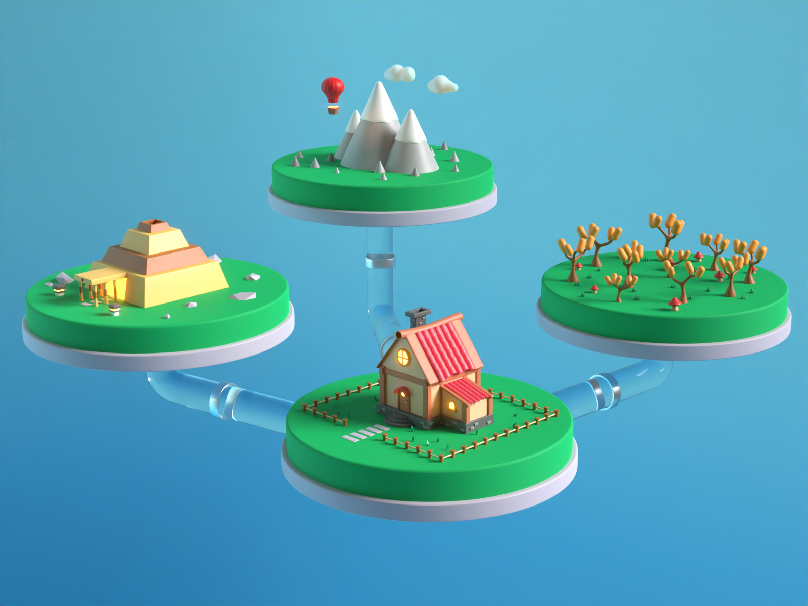 3D Island By Pourya Zamani For Piqo Studio On Dribbble   Island 4x 