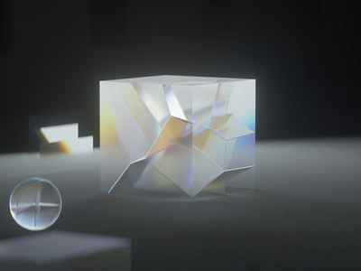 Refraction studies 3d c4d cinema 4d clean cube elegant futuristic glass motion octane prism reflections render simple texture