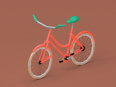 Bike 3d c4d illustration low poly model