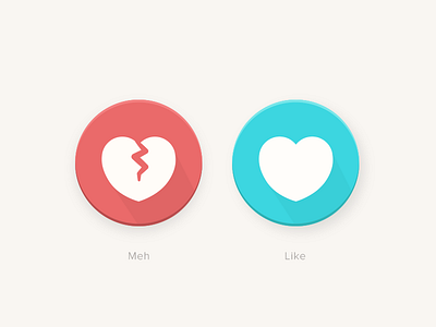 Meh / Like android app button clean dislike flat heart icon like love material design ui