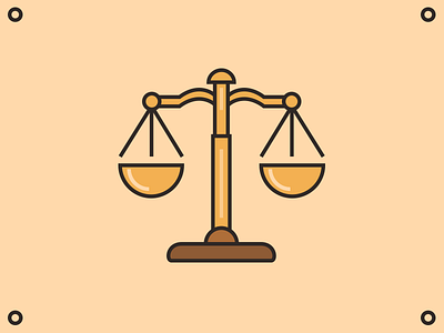 Scales Of Justice design flat icon illustration judge justice vector