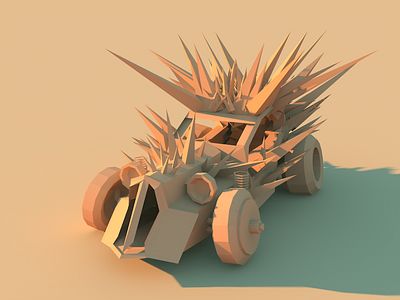 Plymouth Rock 3d c4d car illustration low poly mad max model vehicle