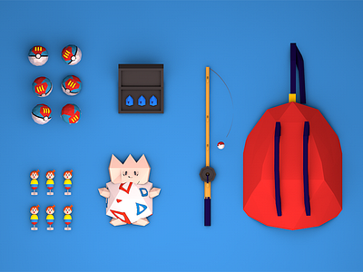 Misty 3d c4d illustration low poly pokemon video game