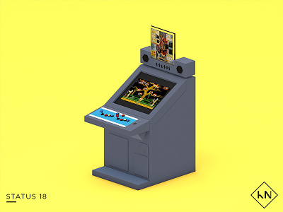 Status 18 3d arcade c4d capcom illustration low poly model retro video game