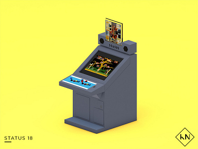 Status 18 3d arcade c4d capcom illustration low poly model retro video game