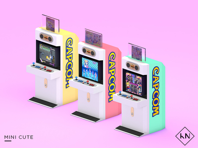 Mini Cute 3d arcade c4d capcom illustration low poly model retro video game