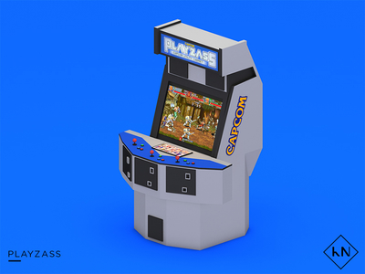 Playzass 3d arcade c4d capcom illustration low poly model retro video game