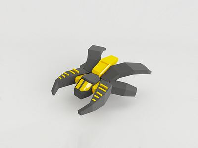 Spaceship 3d c4d game design low poly model render spaceship video game