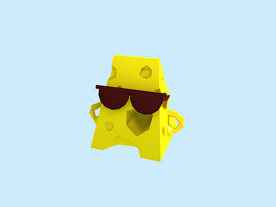 Cheese 3d c4d character cheese food low poly model render